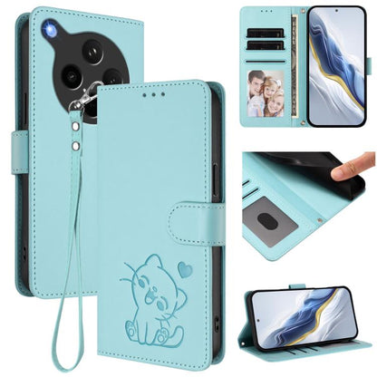 Embossed Heart Cat Leather Phone Case with Hand Strap, For OPPO A5x 5G / 4G Global, For OPPO A5 5G / A3 Pro 5G Global, For OPPO Reno14 Pro 5G, For OPPO Find X8s+ 5G, For OPPO Find X8s 5G, For OPPO Find X8 Ultra 5G, For OPPO A5 Pro 5G / 4G Global       ...