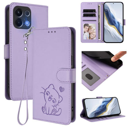 Embossed Heart Cat Leather Phone Case with Hand Strap, For OPPO Reno16 F 5G / Reno16 FS 5G, For OPPO Reno16 5G / Reno16 Pro 5G Global, For OPPO Find X9s Pro 5G, For OPPO Find X9 Ultra, For OPPO A6 GT 5G, For OPPO K13 India, For OPPO K13 Turbo 5G       ...