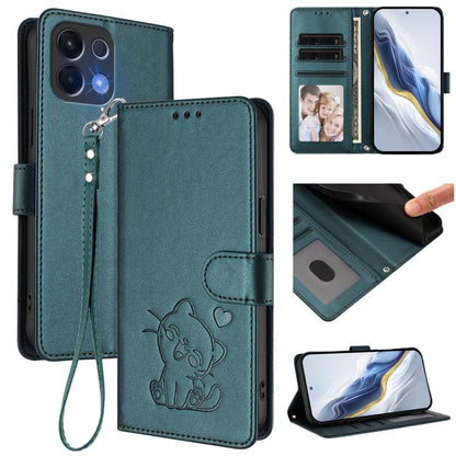 Embossed Heart Cat Leather Phone Case with Hand Strap, For OPPO Reno16 F 5G / Reno16 FS 5G, For OPPO Reno16 5G / Reno16 Pro 5G Global, For OPPO Find X9s Pro 5G, For OPPO Find X9 Ultra, For OPPO A6 GT 5G, For OPPO K13 India, For OPPO K13 Turbo 5G       ...
