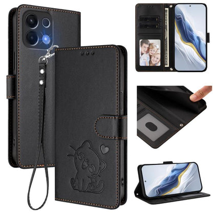 Embossed Heart Cat Leather Phone Case with Hand Strap, For OPPO Reno16 F 5G / Reno16 FS 5G, For OPPO Reno16 5G / Reno16 Pro 5G Global, For OPPO Find X9s Pro 5G, For OPPO Find X9 Ultra, For OPPO A6 GT 5G, For OPPO K13 India, For OPPO K13 Turbo 5G       ...