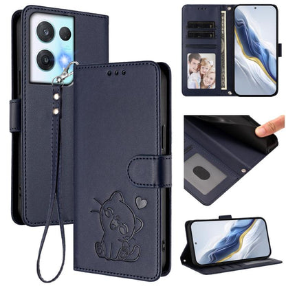 Embossed Heart Cat Leather Phone Case with Hand Strap, For OPPO Reno8 T 5G Global / A1 Pro 5G, For OPPO Reno8 4G / Reno7 4G Global, For OPPO A57 / A77 / A57s 4G Global, For OPPO Reno9 / Reno9 Pro 5G, For OPPO A17 4G Global / A17k                       ...
