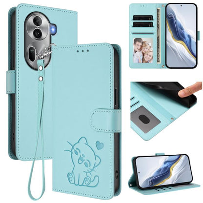 Embossed Heart Cat Leather Phone Case with Hand Strap, For OPPO A2 Pro 5G / F27 Pro 5G, For OPPO A60 4G Global, For OPPO Reno11 F 5G Global, For OPPO Find X7, For OPPO Reno11 5G Global, For OPPO Reno11 Pro 5G Global, For OPPO Find X7 Ultra             ...