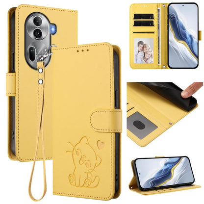 Embossed Heart Cat Leather Phone Case with Hand Strap, For OPPO A2 Pro 5G / F27 Pro 5G, For OPPO A60 4G Global, For OPPO Reno11 F 5G Global, For OPPO Find X7, For OPPO Reno11 5G Global, For OPPO Reno11 Pro 5G Global, For OPPO Find X7 Ultra             ...