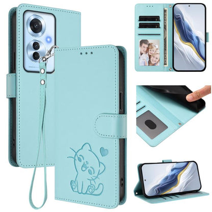 Embossed Heart Cat Leather Phone Case with Hand Strap, For OPPO A2 Pro 5G / F27 Pro 5G, For OPPO A60 4G Global, For OPPO Reno11 F 5G Global, For OPPO Find X7, For OPPO Reno11 5G Global, For OPPO Reno11 Pro 5G Global, For OPPO Find X7 Ultra             ...