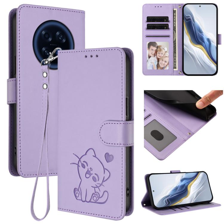 Embossed Heart Cat Leather Phone Case with Hand Strap, For OPPO Reno16 F 5G / Reno16 FS 5G, For OPPO Reno16 5G / Reno16 Pro 5G Global, For OPPO Find X9s Pro 5G, For OPPO Find X9 Ultra, For OPPO A6 GT 5G, For OPPO K13 India, For OPPO K13 Turbo 5G       ...