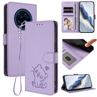 Embossed Heart Cat Leather Phone Case with Hand Strap, For OPPO Reno16 F 5G / Reno16 FS 5G, For OPPO Reno16 5G / Reno16 Pro 5G Global, For OPPO Find X9s Pro 5G, For OPPO Find X9 Ultra, For OPPO A6 GT 5G, For OPPO K13 India, For OPPO K13 Turbo 5G       ...