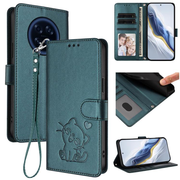 Embossed Heart Cat Leather Phone Case with Hand Strap, For OPPO Reno16 F 5G / Reno16 FS 5G, For OPPO Reno16 5G / Reno16 Pro 5G Global, For OPPO Find X9s Pro 5G, For OPPO Find X9 Ultra, For OPPO A6 GT 5G, For OPPO K13 India, For OPPO K13 Turbo 5G       ...