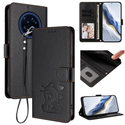 Embossed Heart Cat Leather Phone Case with Hand Strap, For OPPO Reno16 F 5G / Reno16 FS 5G, For OPPO Reno16 5G / Reno16 Pro 5G Global, For OPPO Find X9s Pro 5G, For OPPO Find X9 Ultra, For OPPO A6 GT 5G, For OPPO K13 India, For OPPO K13 Turbo 5G       ...