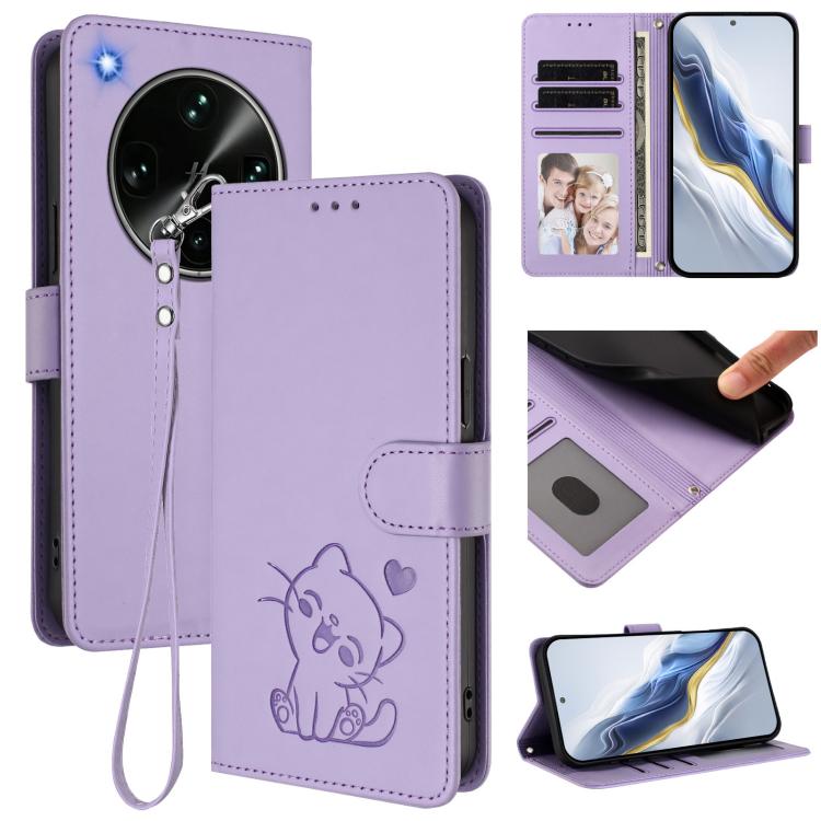 Embossed Heart Cat Leather Phone Case with Hand Strap, For OPPO Reno16 F 5G / Reno16 FS 5G, For OPPO Reno16 5G / Reno16 Pro 5G Global, For OPPO Find X9s Pro 5G, For OPPO Find X9 Ultra, For OPPO A6 GT 5G, For OPPO K13 India, For OPPO K13 Turbo 5G       ...
