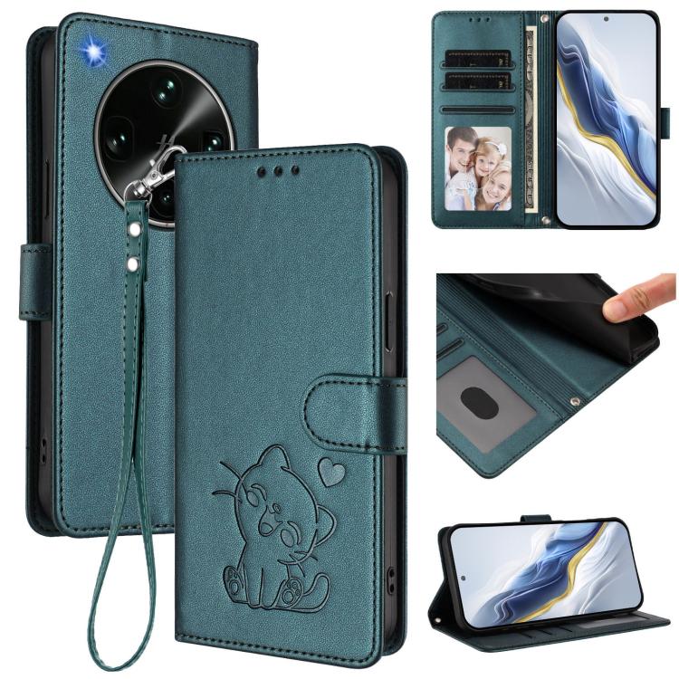 Embossed Heart Cat Leather Phone Case with Hand Strap, For OPPO Reno16 F 5G / Reno16 FS 5G, For OPPO Reno16 5G / Reno16 Pro 5G Global, For OPPO Find X9s Pro 5G, For OPPO Find X9 Ultra, For OPPO A6 GT 5G, For OPPO K13 India, For OPPO K13 Turbo 5G       ...