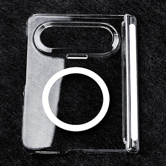 Transparent PC phone case with MagSafe ring cutout and protective side bumper