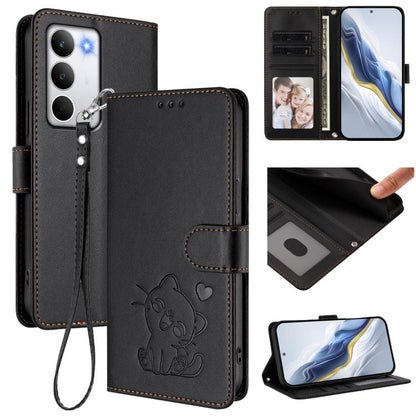 Embossed Heart Cat Leather Phone Case with Hand Strap, For Realme P4 Pro 5G, For Realme P4 5G, For Realme 15T 5G Global, For Realme 15 / 15 Pro 5G Global, For Realme C71 4G Global, For Realme GT 7 5G India, For Realme V70 5G / 14x Global / C75 5G      ...