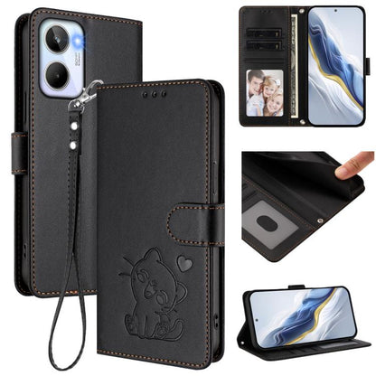 Embossed Heart Cat Leather Phone Case with Hand Strap, For Realme 10 Pro+ 5G, For Realme 10 4G Global, For Realme C30 4G / C30s / Narzo 50i, For Realme GT Neo 3T, For Realme 9 Pro+ 5G / Narzo 50 Pro 5G, For Realme GT Neo 3                              ...