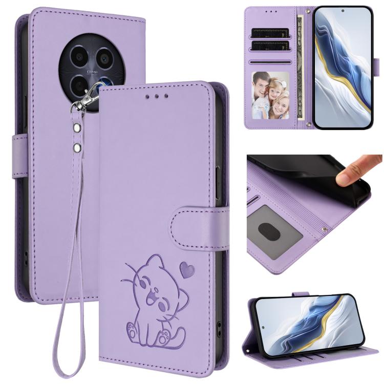 Embossed Heart Cat Leather Phone Case with Hand Strap, For Realme 14 / P3 / 14T 5G Global, For Realme P3 Ultra 5G Global, For Realme P3 Pro 5G Global, For Realme C75 4G Global / 14x 5G India, For Realme 14 Pro+ 5G, For Realme 14 Pro 5G India           ...
