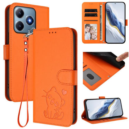 Embossed Heart Cat Leather Phone Case with Hand Strap, For Realme C63 / C61 / Note 60 4G Global, For Realme 13+ 5G Global, For Realme 13 / 12 4G / P1 5G Global, For Realme 13 Pro / 13 Pro+ 5G Global, For Realme GT 6 5G / GT 6T 5G Global                ...