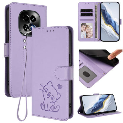 Embossed Heart Cat Leather Phone Case with Hand Strap, For Realme 14 / P3 / 14T 5G Global, For Realme P3 Ultra 5G Global, For Realme P3 Pro 5G Global, For Realme C75 4G Global / 14x 5G India, For Realme 14 Pro+ 5G, For Realme 14 Pro 5G India           ...
