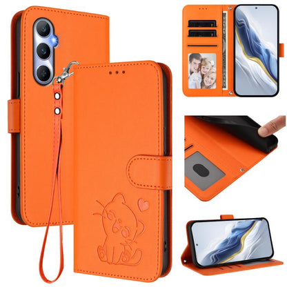 Embossed Heart Cat Leather Phone Case with Hand Strap, For Realme 11 4G Global, For Realme GT5 240W / GT5 5G, For Realme Narzo 60 Pro, For Realme C65 4G Global, For Realme C55 4G Global / Narzo N55, For Realme C33 2023 / 2022, For Realme 10T 5G / 10S 5...