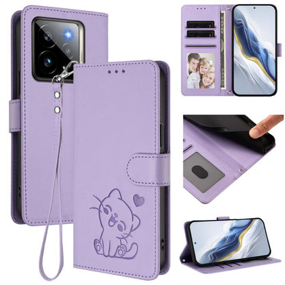 Embossed Heart Cat Leather Phone Case with Hand Strap, For Realme 14 / P3 / 14T 5G Global, For Realme P3 Ultra 5G Global, For Realme P3 Pro 5G Global, For Realme C75 4G Global / 14x 5G India, For Realme 14 Pro+ 5G, For Realme 14 Pro 5G India           ...