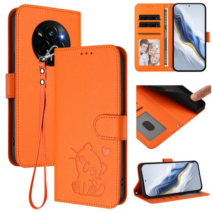 Embossed Heart Cat Leather Phone Case with Hand Strap, For Realme P4 Pro 5G, For Realme P4 5G, For Realme 15T 5G Global, For Realme 15 / 15 Pro 5G Global, For Realme C71 4G Global, For Realme GT 7 5G India, For Realme V70 5G / 14x Global / C75 5G      ...