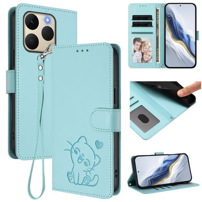 Embossed Heart Cat Leather Phone Case with Hand Strap, For Realme P4 Pro 5G, For Realme P4 5G, For Realme 15T 5G Global, For Realme 15 / 15 Pro 5G Global, For Realme C71 4G Global, For Realme GT 7 5G India, For Realme V70 5G / 14x Global / C75 5G      ...