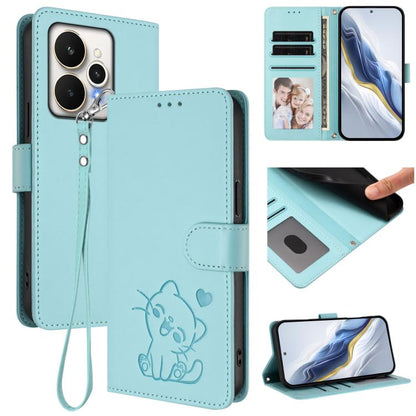Embossed Heart Cat Leather Phone Case with Hand Strap, For Realme P4 Pro 5G, For Realme P4 5G, For Realme 15T 5G Global, For Realme 15 / 15 Pro 5G Global, For Realme C71 4G Global, For Realme GT 7 5G India, For Realme V70 5G / 14x Global / C75 5G      ...