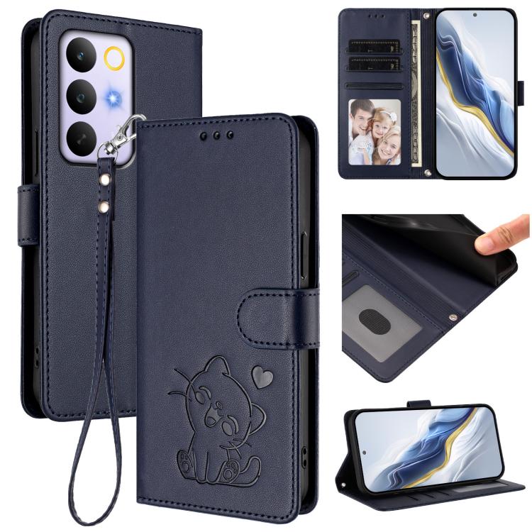 Embossed Heart Cat Leather Phone Case with Hand Strap, For Realme 16T 5G, For Realme C100 5G / C85 4G / 5G / C83 5G, For Realme Note 80 4G Global, For Realme C83 5G India / C85 5G / 15x 5G, For Realme 16 5G, For Realme 16 Pro+ 5G, For Realme 16 Pro 5G ...