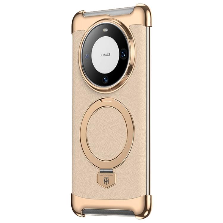 Borderless MagSafe Ring Holder Plain Leather Phone Case, For Huawei Mate 80 RS Ultimate, For Huawei Mate 80 Pro Max, For Huawei Mate 80 / 80 Pro, For Huawei Pura 80 Ultra, For Huawei Pura 80 Pro / 80 Pro+, For Huawei Pura 80                            ...