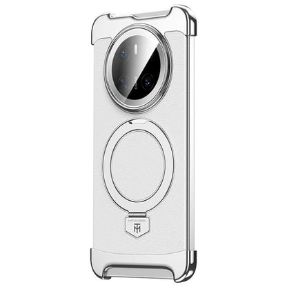 Borderless MagSafe Ring Holder Plain Leather Phone Case, For Huawei Mate 80 RS Ultimate, For Huawei Mate 80 Pro Max, For Huawei Mate 80 / 80 Pro, For Huawei Pura 80 Ultra, For Huawei Pura 80 Pro / 80 Pro+, For Huawei Pura 80                            ...