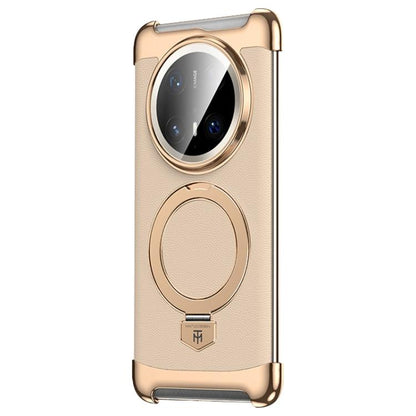 Borderless MagSafe Ring Holder Plain Leather Phone Case, For Huawei Mate 80 RS Ultimate, For Huawei Mate 80 Pro Max, For Huawei Mate 80 / 80 Pro, For Huawei Pura 80 Ultra, For Huawei Pura 80 Pro / 80 Pro+, For Huawei Pura 80                            ...
