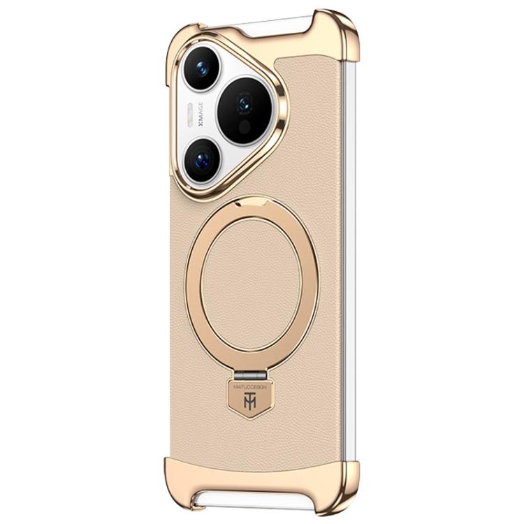 Borderless MagSafe Ring Holder Plain Leather Phone Case, For Huawei Mate 80 RS Ultimate, For Huawei Mate 80 Pro Max, For Huawei Mate 80 / 80 Pro, For Huawei Pura 80 Ultra, For Huawei Pura 80 Pro / 80 Pro+, For Huawei Pura 80                            ...
