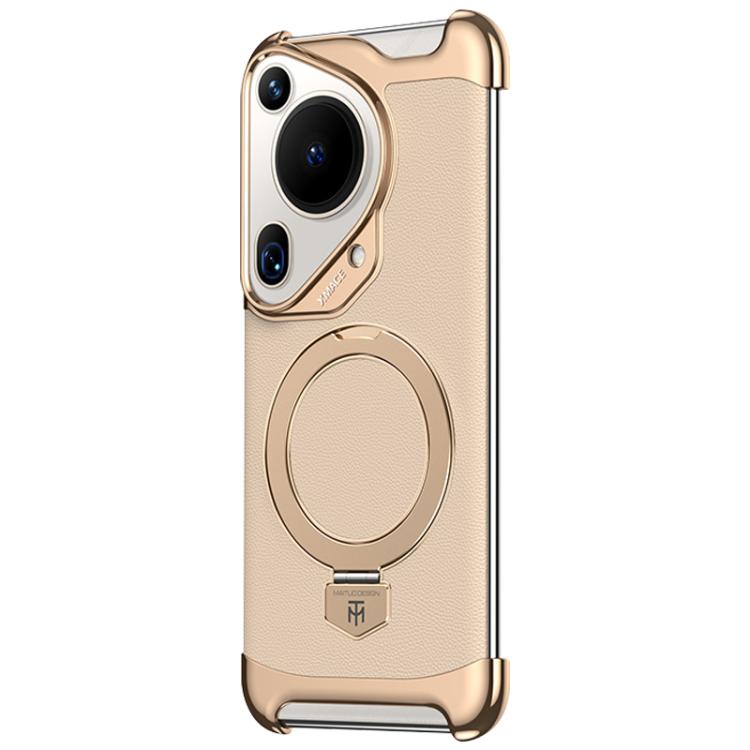 Borderless MagSafe Ring Holder Plain Leather Phone Case, For Huawei Mate 80 RS Ultimate, For Huawei Mate 80 Pro Max, For Huawei Mate 80 / 80 Pro, For Huawei Pura 80 Ultra, For Huawei Pura 80 Pro / 80 Pro+, For Huawei Pura 80                            ...