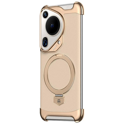 Borderless MagSafe Ring Holder Plain Leather Phone Case, For Huawei Mate 80 RS Ultimate, For Huawei Mate 80 Pro Max, For Huawei Mate 80 / 80 Pro, For Huawei Pura 80 Ultra, For Huawei Pura 80 Pro / 80 Pro+, For Huawei Pura 80                            ...