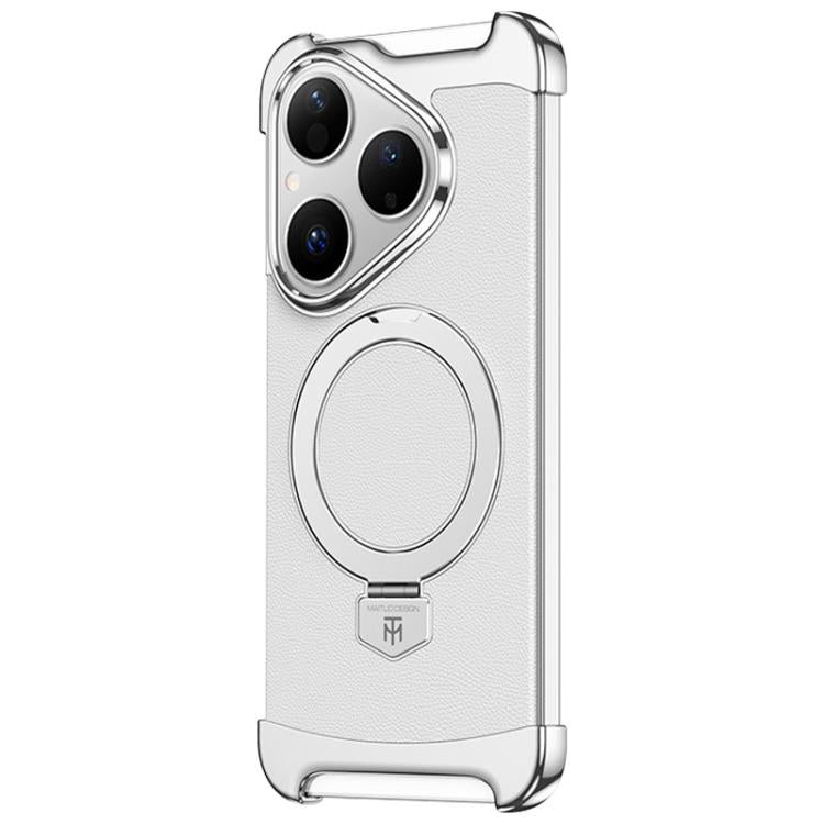Borderless MagSafe Ring Holder Plain Leather Phone Case, For Huawei Mate 80 RS Ultimate, For Huawei Mate 80 Pro Max, For Huawei Mate 80 / 80 Pro, For Huawei Pura 80 Ultra, For Huawei Pura 80 Pro / 80 Pro+, For Huawei Pura 80                            ...