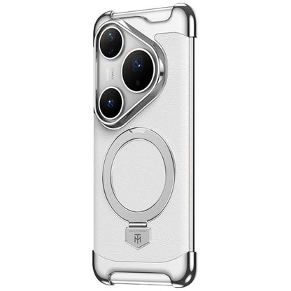 Borderless MagSafe Ring Holder Plain Leather Phone Case, For Huawei Mate 80 RS Ultimate, For Huawei Mate 80 Pro Max, For Huawei Mate 80 / 80 Pro, For Huawei Pura 80 Ultra, For Huawei Pura 80 Pro / 80 Pro+, For Huawei Pura 80                            ...