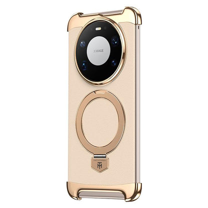 Borderless MagSafe Ring Holder Plain Leather Phone Case, For Huawei Mate 80 RS Ultimate, For Huawei Mate 80 Pro Max, For Huawei Mate 80 / 80 Pro, For Huawei Pura 80 Ultra, For Huawei Pura 80 Pro / 80 Pro+, For Huawei Pura 80                            ...