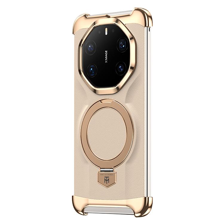 Borderless MagSafe Ring Holder Plain Leather Phone Case, For Huawei Mate 80 RS Ultimate, For Huawei Mate 80 Pro Max, For Huawei Mate 80 / 80 Pro, For Huawei Pura 80 Ultra, For Huawei Pura 80 Pro / 80 Pro+, For Huawei Pura 80                            ...