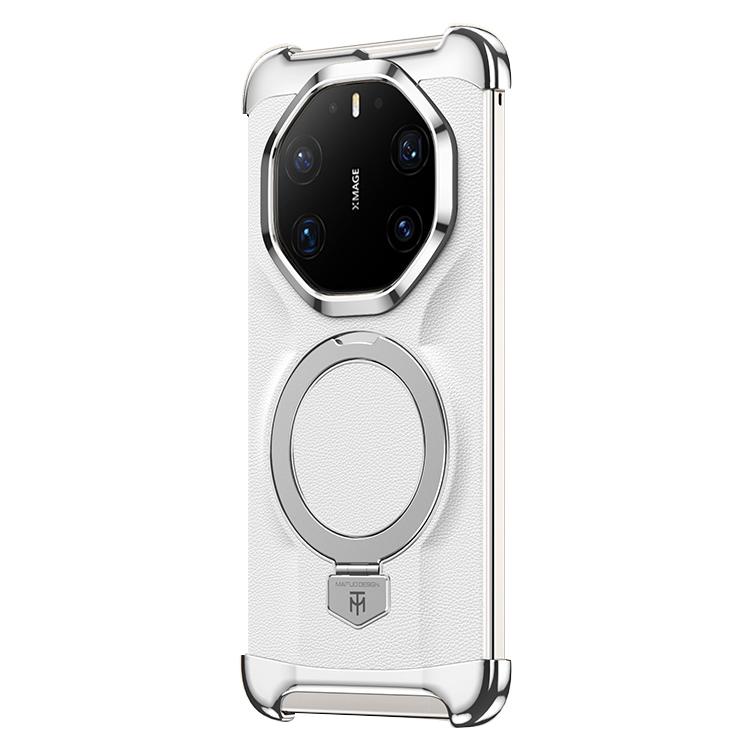 Borderless MagSafe Ring Holder Plain Leather Phone Case, For Huawei Mate 80 RS Ultimate, For Huawei Mate 80 Pro Max, For Huawei Mate 80 / 80 Pro, For Huawei Pura 80 Ultra, For Huawei Pura 80 Pro / 80 Pro+, For Huawei Pura 80                            ...