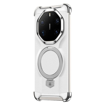 Borderless MagSafe Ring Holder Plain Leather Phone Case, For Huawei Mate 80 RS Ultimate, For Huawei Mate 80 Pro Max, For Huawei Mate 80 / 80 Pro, For Huawei Pura 80 Ultra, For Huawei Pura 80 Pro / 80 Pro+, For Huawei Pura 80                            ...