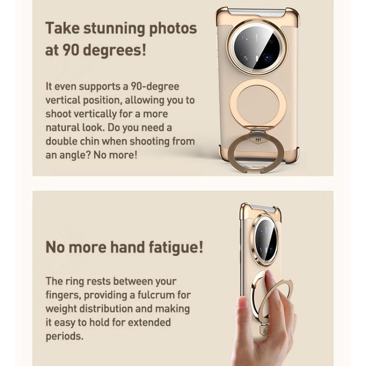 Borderless MagSafe Ring Holder Plain Leather Phone Case, For Huawei Mate 80 RS Ultimate, For Huawei Mate 80 Pro Max, For Huawei Mate 80 / 80 Pro, For Huawei Pura 80 Ultra, For Huawei Pura 80 Pro / 80 Pro+, For Huawei Pura 80                            ...