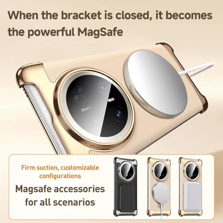 Borderless MagSafe Ring Holder Plain Leather Phone Case, For Huawei Mate 80 RS Ultimate, For Huawei Mate 80 Pro Max, For Huawei Mate 80 / 80 Pro, For Huawei Pura 80 Ultra, For Huawei Pura 80 Pro / 80 Pro+, For Huawei Pura 80                            ...