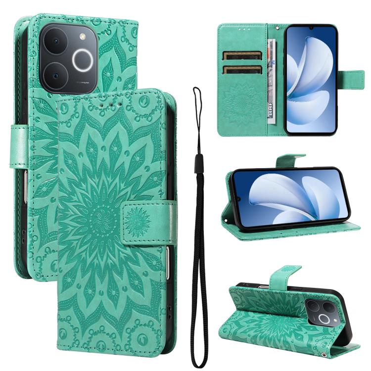 Embossed Sunflower Pattern Flip Leather Phone Case, For Realme 16T 5G, For Realme 16 Pro+ 5G Global, For Realme 16 Pro 5G Global, For Realme P4x 5G, For Realme C85 5G/15X 5G India, For Realme C85 Pro 4G, For Realme 15T 5G, For Realme C71 4G India      ...