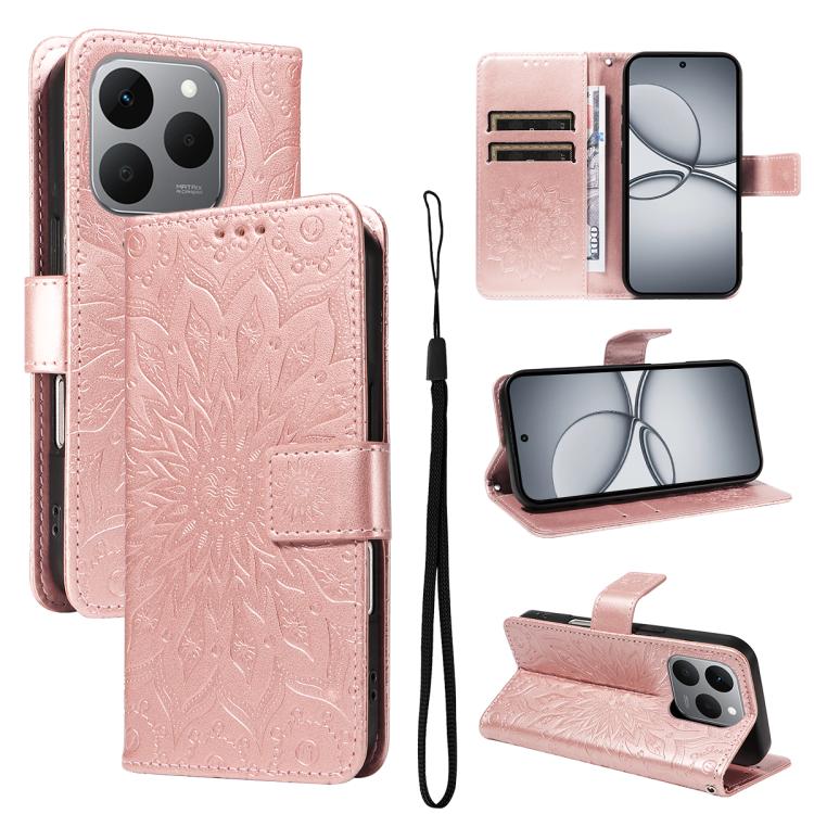 Embossed Sunflower Pattern Flip Leather Phone Case, For Realme 16T 5G, For Realme 16 Pro+ 5G Global, For Realme 16 Pro 5G Global, For Realme P4x 5G, For Realme C85 5G/15X 5G India, For Realme C85 Pro 4G, For Realme 15T 5G, For Realme C71 4G India      ...