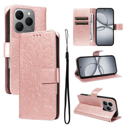 Embossed Sunflower Pattern Flip Leather Phone Case, For Realme 16T 5G, For Realme 16 Pro+ 5G Global, For Realme 16 Pro 5G Global, For Realme P4x 5G, For Realme C85 5G/15X 5G India, For Realme C85 Pro 4G, For Realme 15T 5G, For Realme C71 4G India      ...