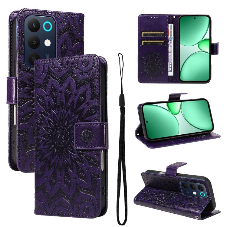 Embossed Sunflower Pattern Flip Leather Phone Case, For Realme 16T 5G, For Realme 16 Pro+ 5G Global, For Realme 16 Pro 5G Global, For Realme P4x 5G, For Realme C85 5G/15X 5G India, For Realme C85 Pro 4G, For Realme 15T 5G, For Realme C71 4G India      ...