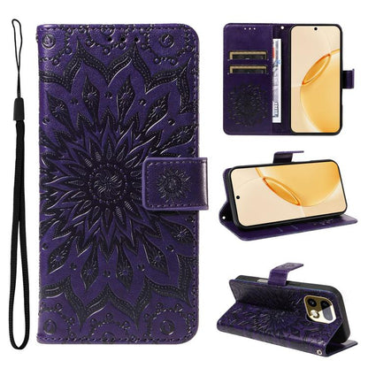 Embossed Sunflower Pattern Flip Leather Phone Case, For Realme 16T 5G, For Realme 16 Pro+ 5G Global, For Realme 16 Pro 5G Global, For Realme P4x 5G, For Realme C85 5G/15X 5G India, For Realme C85 Pro 4G, For Realme 15T 5G, For Realme C71 4G India      ...