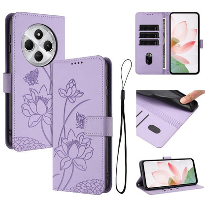 Lotus Embossed Leather Phone Case with Lanyard, For Redmi 15 5G Global / 15 4G SEA 169.5mm, For Redmi 15 5G / 4G EU 171mm, For Redmi 15C 5G/4G Global 171mm / Poco C85 4G, For Redmi 13 4G / 5G / Note 13R / Poco M6 4G, For Redmi A5 4G 171.7mm / Poco C71 ...