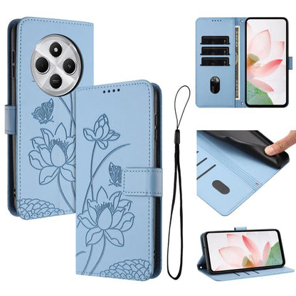 Lotus Embossed Leather Phone Case with Lanyard, For Redmi 15 5G Global / 15 4G SEA 169.5mm, For Redmi 15 5G / 4G EU 171mm, For Redmi 15C 5G/4G Global 171mm / Poco C85 4G, For Redmi 13 4G / 5G / Note 13R / Poco M6 4G, For Redmi A5 4G 171.7mm / Poco C71 ...