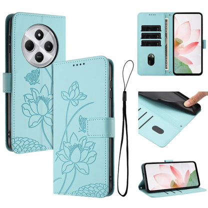 Lotus Embossed Leather Phone Case with Lanyard, For Redmi 15 5G Global / 15 4G SEA 169.5mm, For Redmi 15 5G / 4G EU 171mm, For Redmi 15C 5G/4G Global 171mm / Poco C85 4G, For Redmi 13 4G / 5G / Note 13R / Poco M6 4G, For Redmi A5 4G 171.7mm / Poco C71 ...