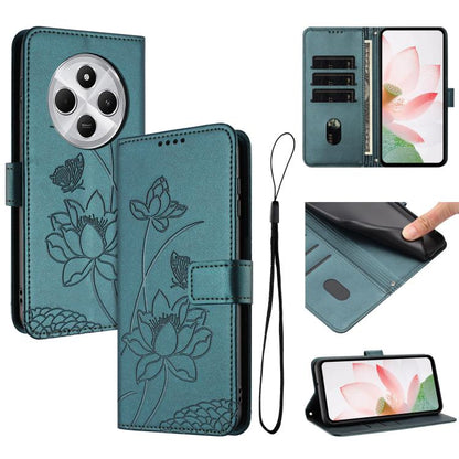 Lotus Embossed Leather Phone Case with Lanyard, For Redmi 15 5G Global / 15 4G SEA 169.5mm, For Redmi 15 5G / 4G EU 171mm, For Redmi 15C 5G/4G Global 171mm / Poco C85 4G, For Redmi 13 4G / 5G / Note 13R / Poco M6 4G, For Redmi A5 4G 171.7mm / Poco C71 ...