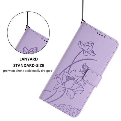 Lotus Embossed Leather Phone Case with Lanyard, For Redmi 15 5G Global / 15 4G SEA 169.5mm, For Redmi 15 5G / 4G EU 171mm, For Redmi 15C 5G/4G Global 171mm / Poco C85 4G, For Redmi 13 4G / 5G / Note 13R / Poco M6 4G, For Redmi A5 4G 171.7mm / Poco C71 ...